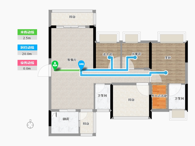 广东省-佛山市-碧桂园联丰天汇湾-104.00-户型库-动静线