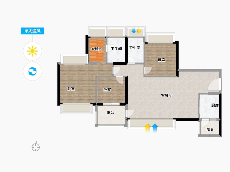 广东省-深圳市-华侨城新天鹅堡-98.00-户型库-采光通风