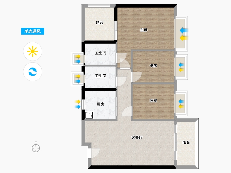 广东省-深圳市-华润城润玺一期-87.70-户型库-采光通风