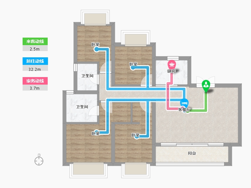 湖南省-长沙市-东原麓印长江-77.38-户型库-动静线