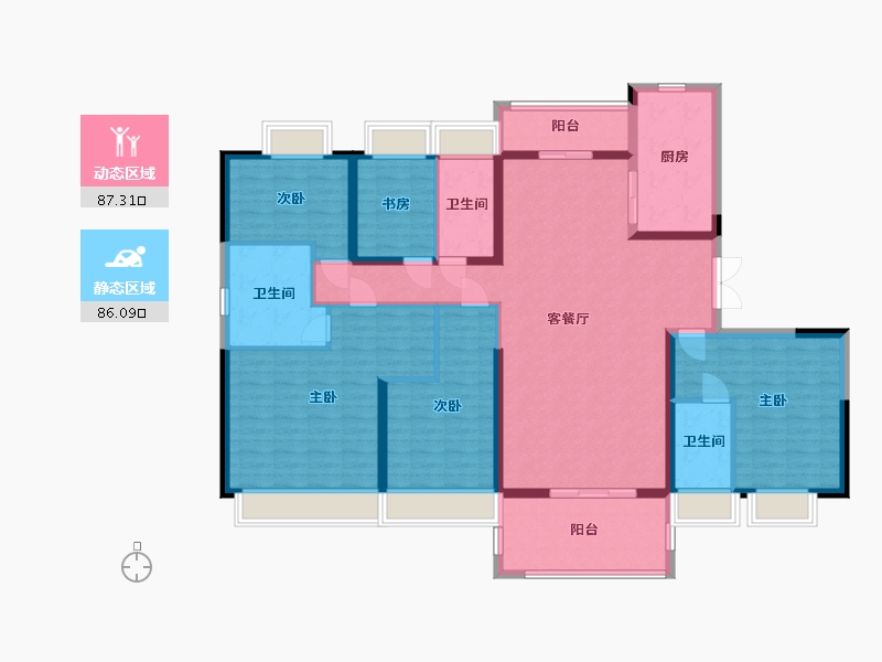 广东省-阳江市-碧桂园世纪城-156.63-户型库-动静分区