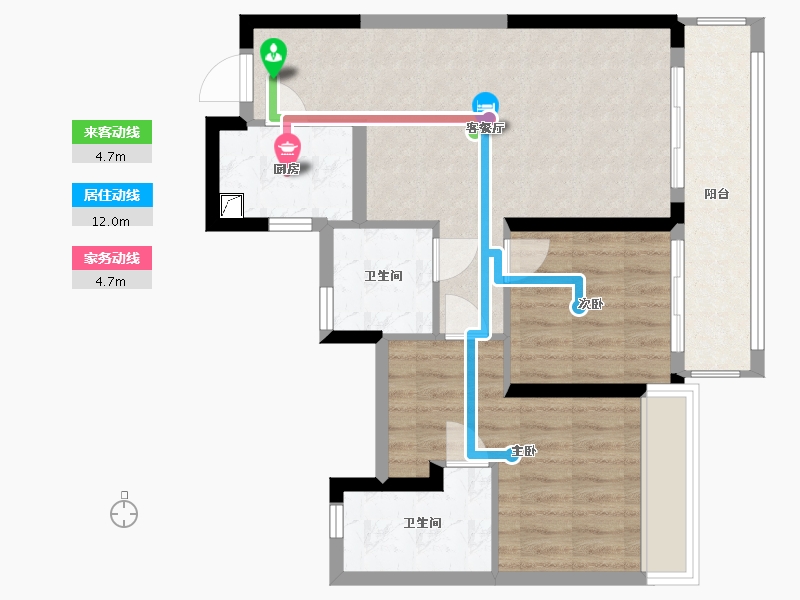 浙江省-绍兴市-新城悦隽公馆-70.00-户型库-动静线