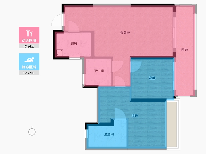 浙江省-绍兴市-新城悦隽公馆-70.00-户型库-动静分区