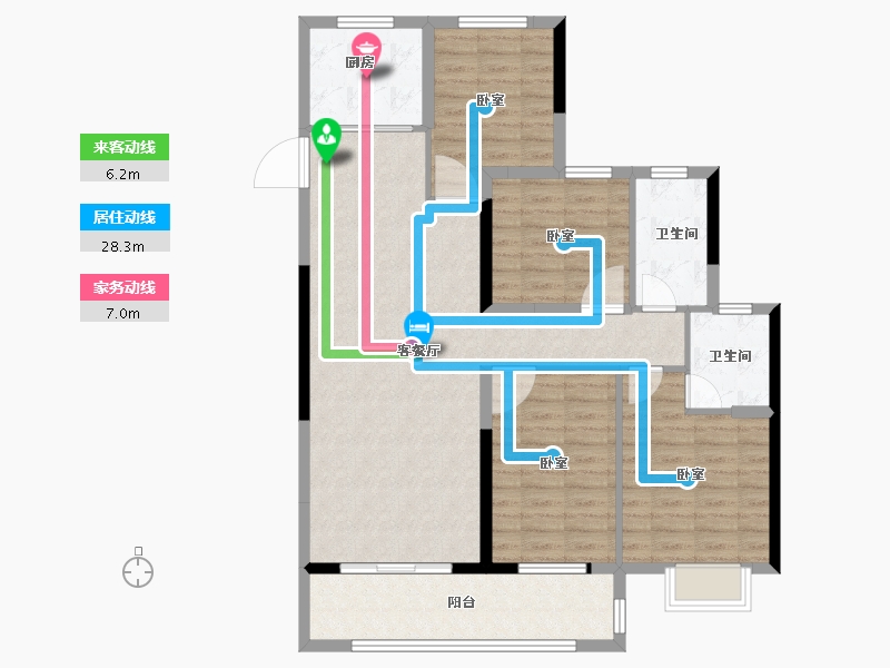 湖南省-长沙市-澳海澜庭·谷山府-107.80-户型库-动静线