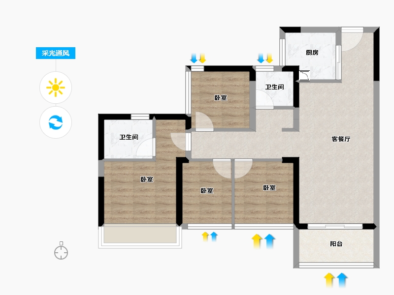 广东省-深圳市-东关珺府-77.35-户型库-采光通风