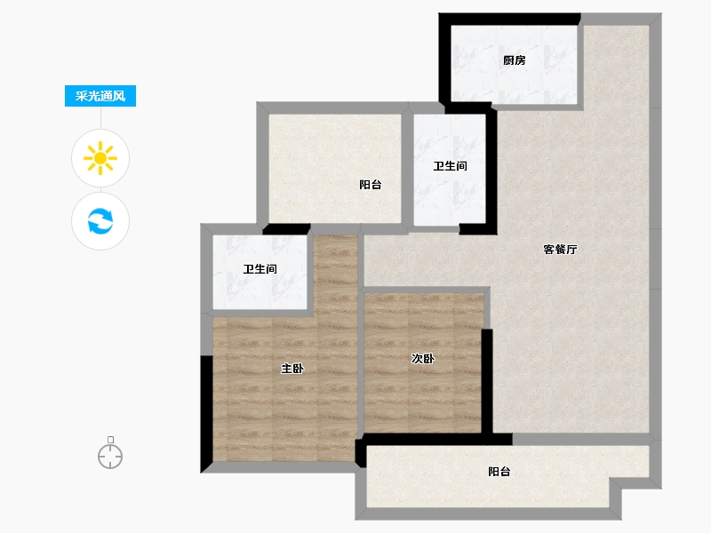 广东省-惠州市-中骏雍景湾-75.00-户型库-采光通风