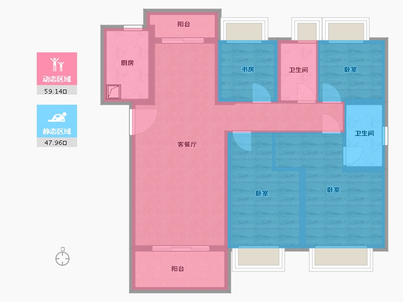 湖北省-武汉市-建发金茂玺悦-94.50-户型库-动静分区