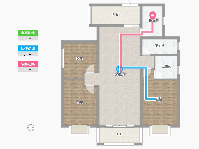 湖南省-常德市-御院国际名苑-107.87-户型库-动静线