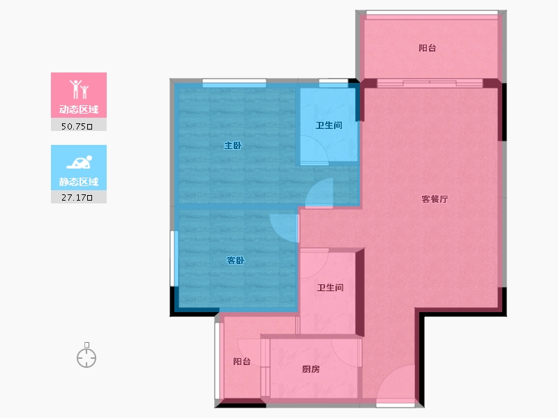 广东省-珠海市-汇晖名苑-69.87-户型库-动静分区