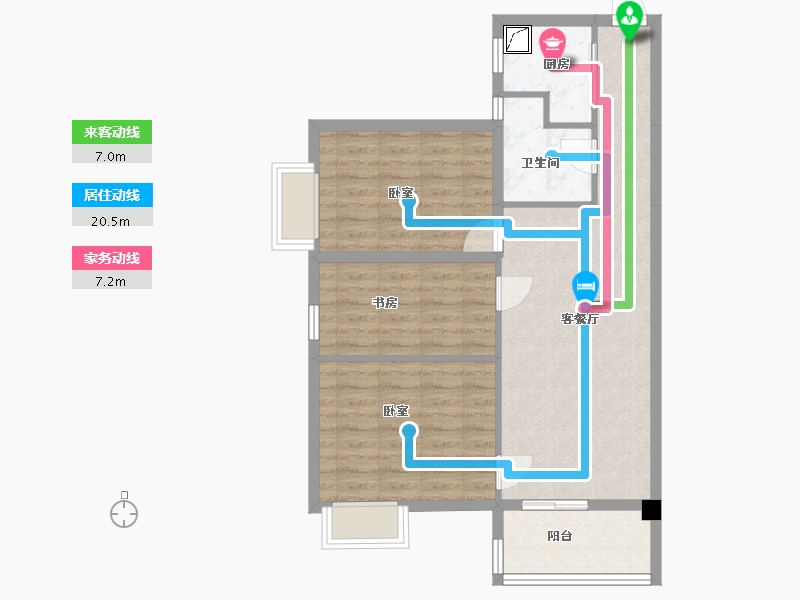 湖北省-武汉市-九坤新城壹号御府-73.53-户型库-动静线