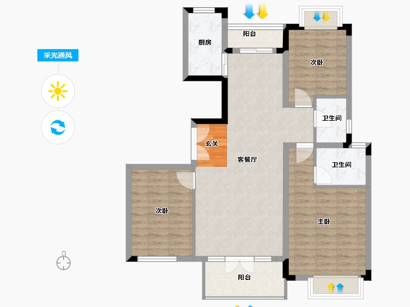 湖南省-长沙市-中国铁建山语城-92.12-户型库-采光通风