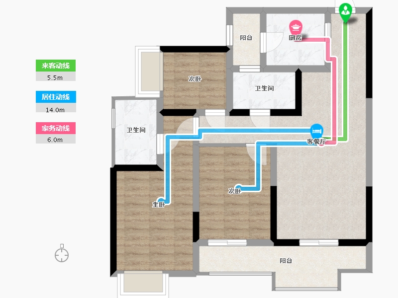 四川省-成都市-凯德卓锦万黛-81.07-户型库-动静线