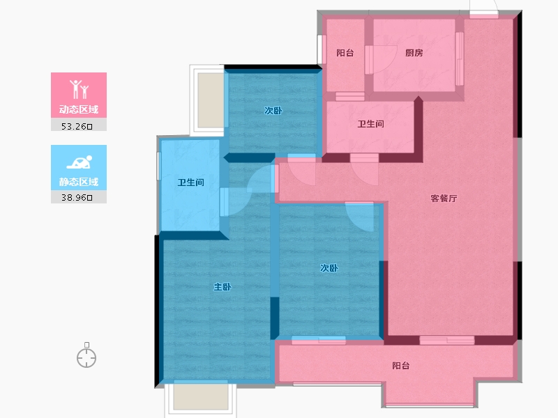 四川省-成都市-凯德卓锦万黛-81.07-户型库-动静分区