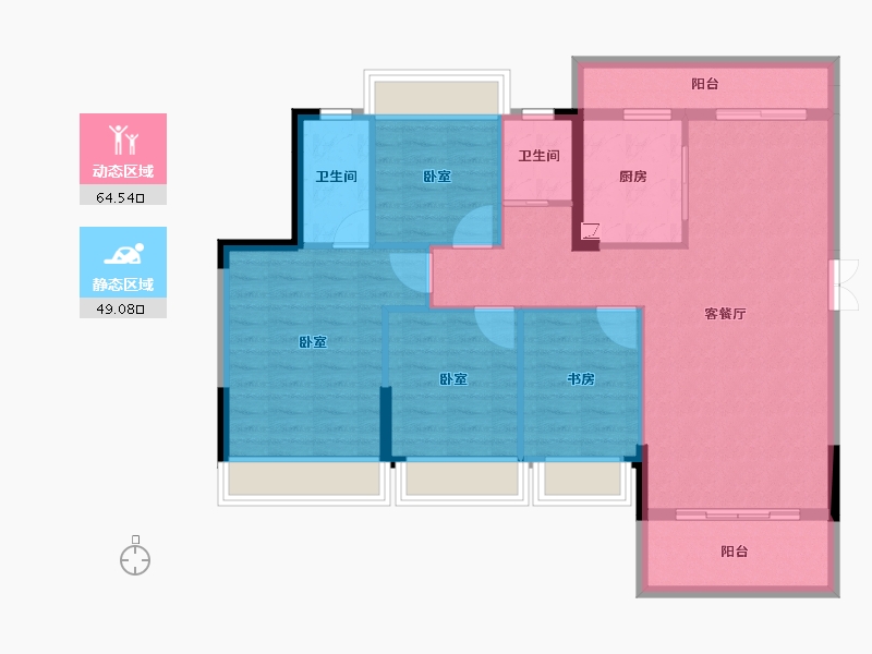 广东省-韶关市-始兴县源河鸿景小区-102.80-户型库-动静分区