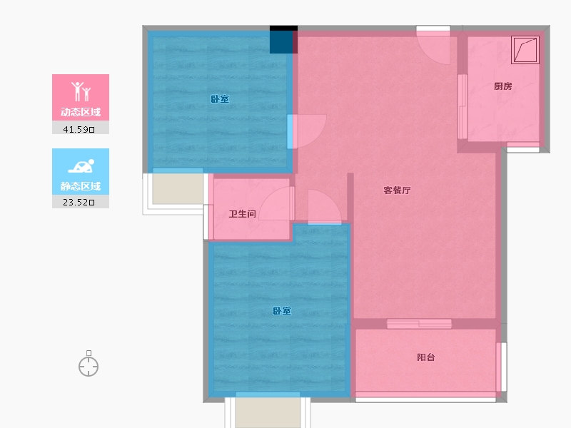 湖北省-武汉市-九坤新城壹号御府-57.50-户型库-动静分区