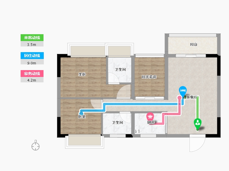 广东省-珠海市-藤业·翠湾-73.00-户型库-动静线