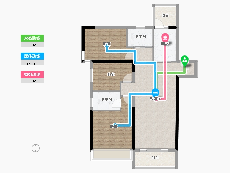 广东省-惠州市-碧桂园逸泉山庄-85.38-户型库-动静线