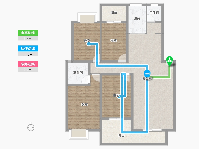 湖南省-常德市-御院国际名苑-122.27-户型库-动静线