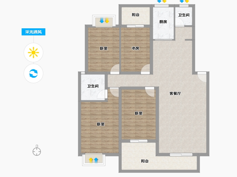 湖南省-常德市-御院国际名苑-122.27-户型库-采光通风