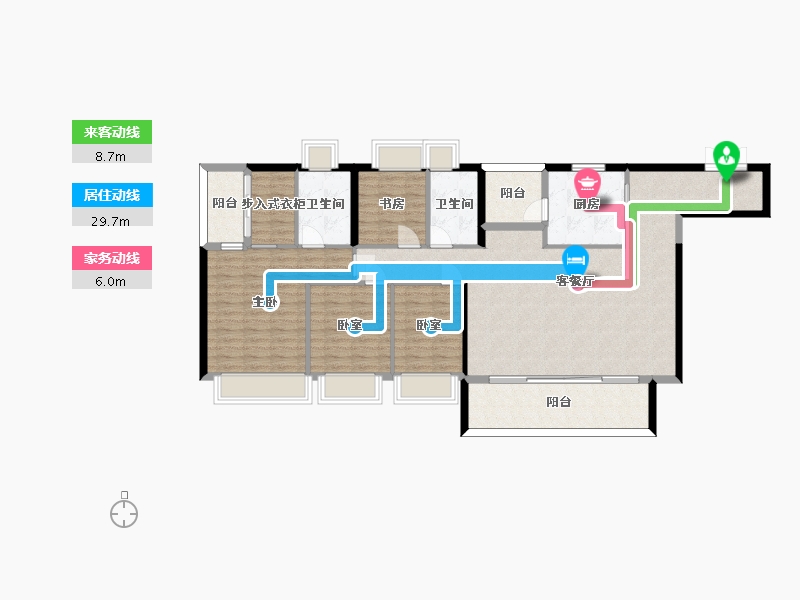 广东省-深圳市-华润城润玺一期-130.25-户型库-动静线