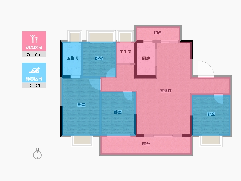 广东省-广州市-阳山碧桂园-111.38-户型库-动静分区