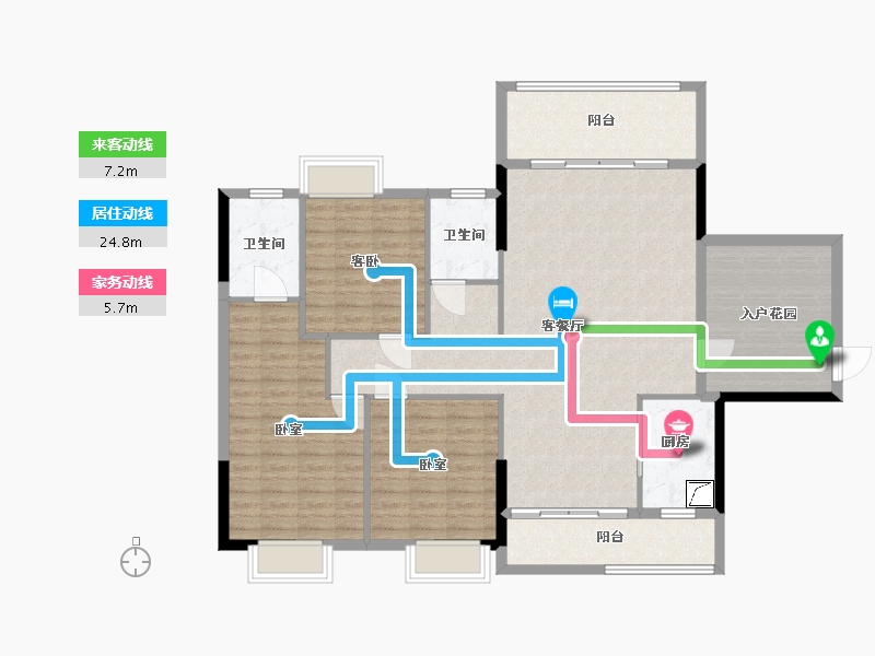 湖南省-郴州市-郴州馨河湾-132.03-户型库-动静线