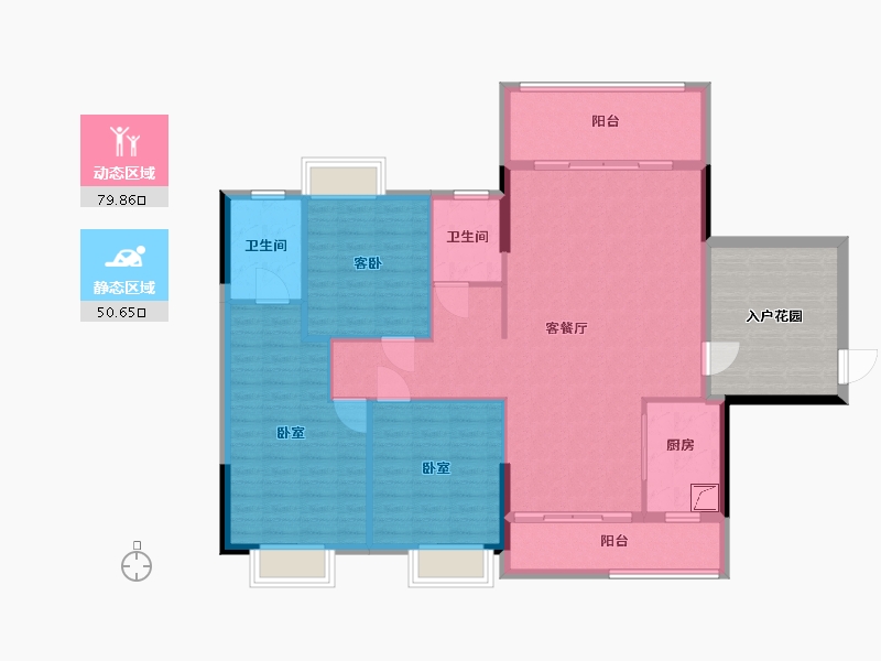 湖南省-郴州市-郴州馨河湾-132.03-户型库-动静分区