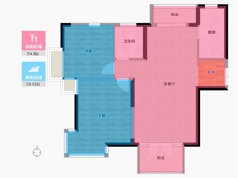 湖南省-长沙市-中国铁建山语城-75.38-户型库-动静分区