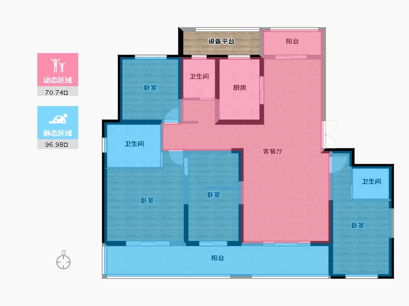 湖南省-长沙市-洋沙小镇-156.19-户型库-动静分区