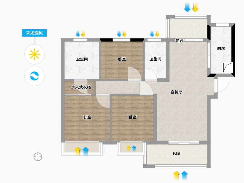 湖北省-武汉市-合景悦湖四季-92.01-户型库-采光通风