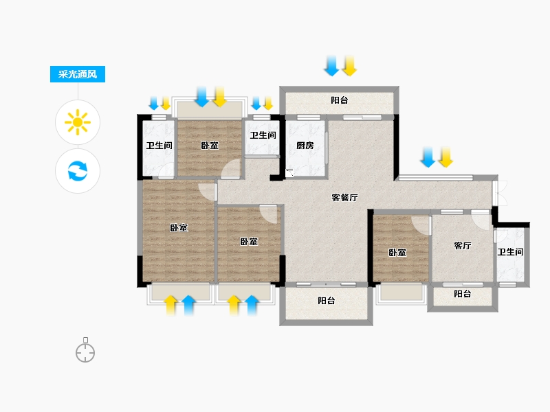 广东省-韶关市-始兴县源河鸿景小区-124.89-户型库-采光通风