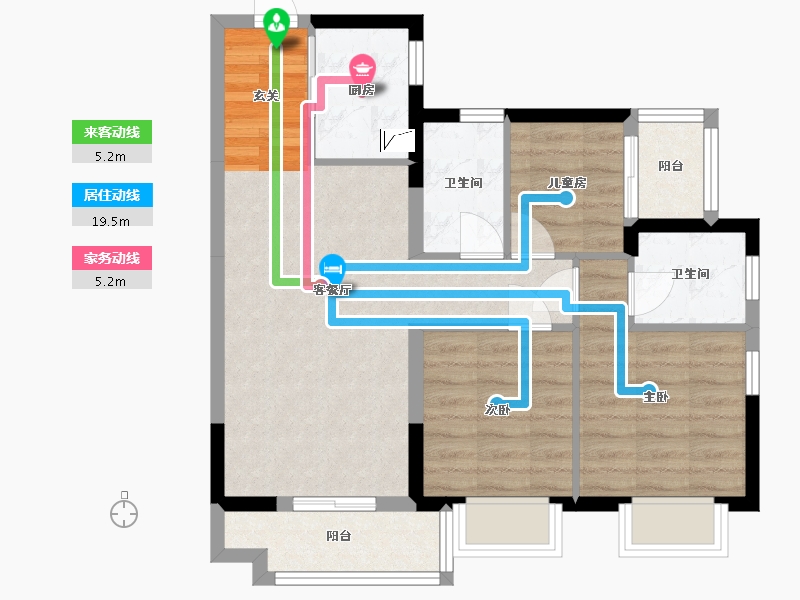 广东省-惠州市-融创玖樟台-69.25-户型库-动静线