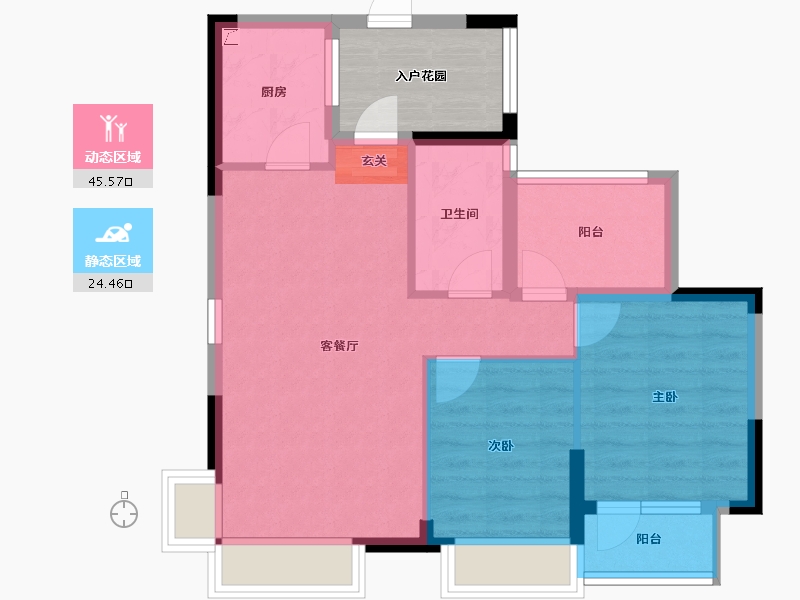 湖南省-长沙市-中国铁建山语城-68.06-户型库-动静分区