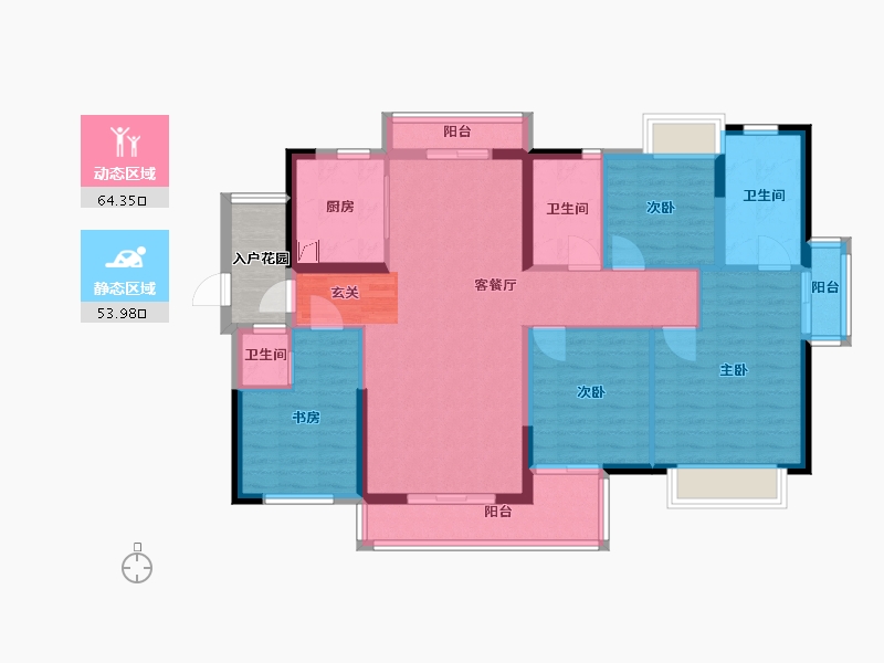 广东省-惠州市-融创玖樟台-109.59-户型库-动静分区