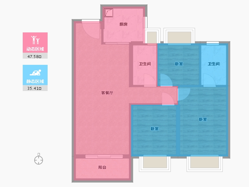 湖北省-武汉市-建发金茂玺悦-74.00-户型库-动静分区