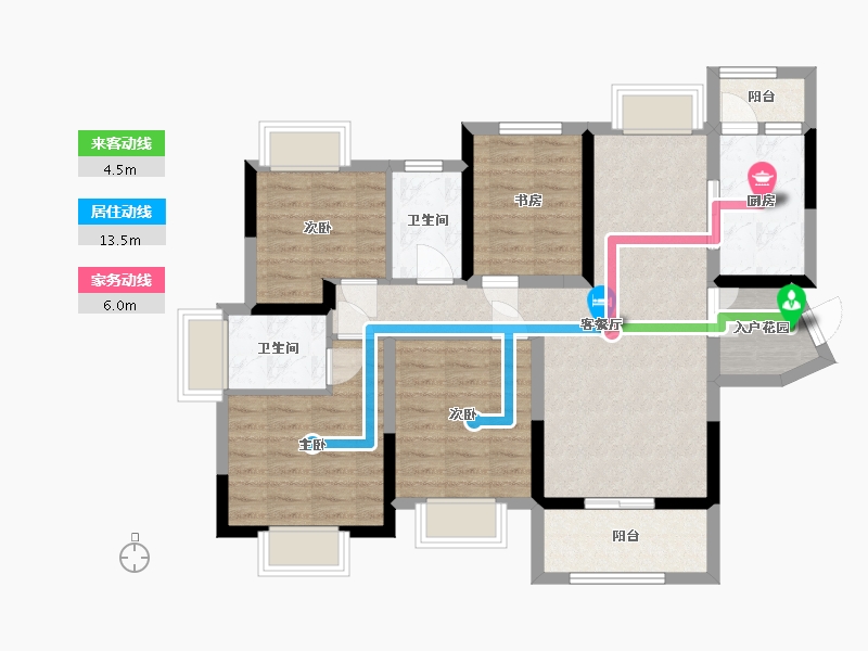 广东省-江门市-滨江和院-89.41-户型库-动静线