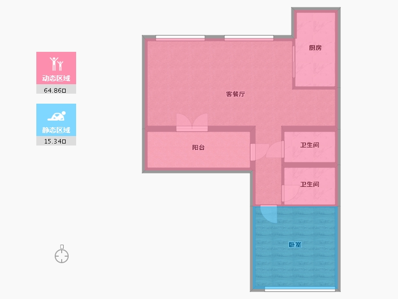 湖北省-武汉市-保利和光晨樾-71.86-户型库-动静分区