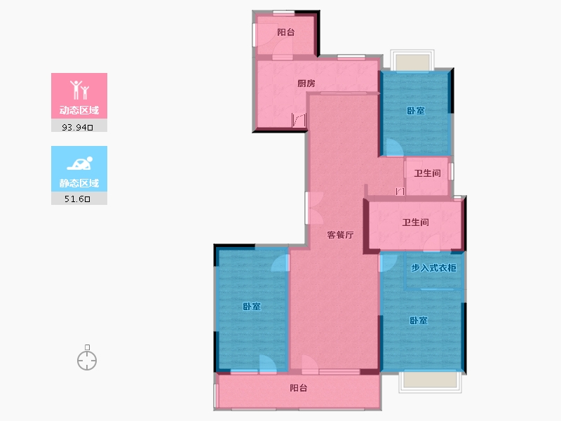 湖北省-武汉市-当代中锐万国府MOMΛ-130.66-户型库-动静分区