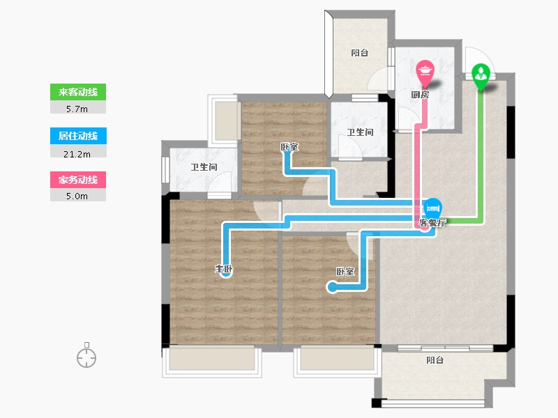 湖南省-郴州市-书香名邸-96.89-户型库-动静线