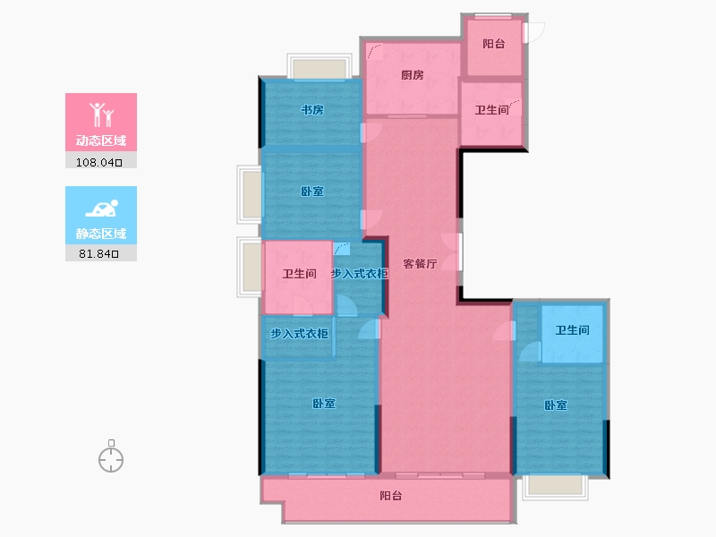 湖北省-武汉市-当代中锐万国府MOMΛ-171.98-户型库-动静分区