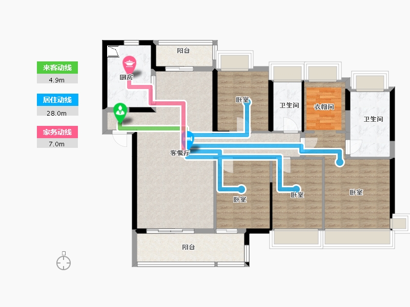 广东省-广州市-招商雍华府-125.24-户型库-动静线