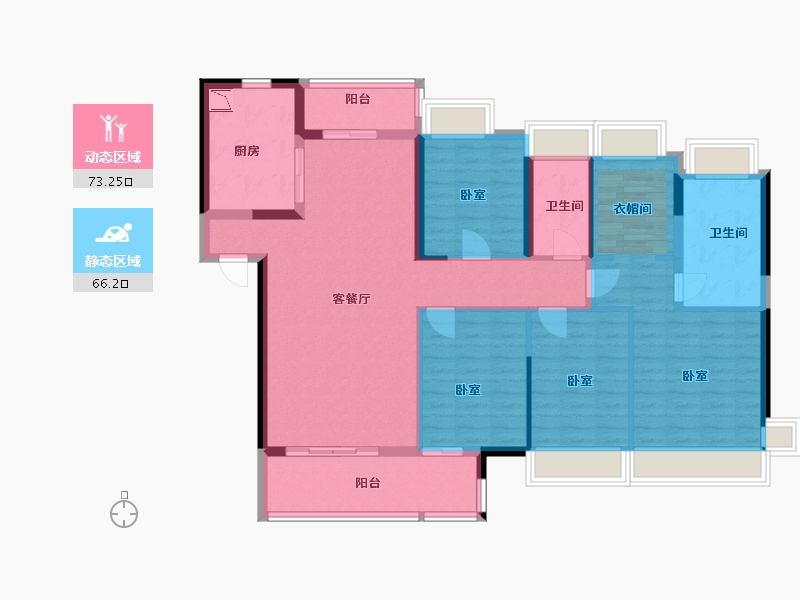 广东省-广州市-招商雍华府-125.24-户型库-动静分区