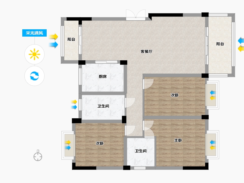 江西省-九江市-赣江首府-120.00-户型库-采光通风