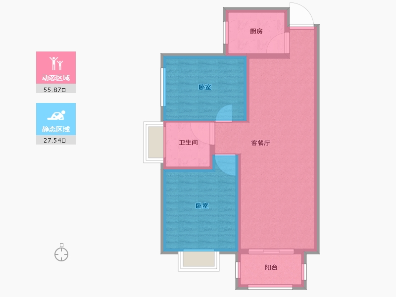 湖南省-常德市-御院国际名苑-74.86-户型库-动静分区