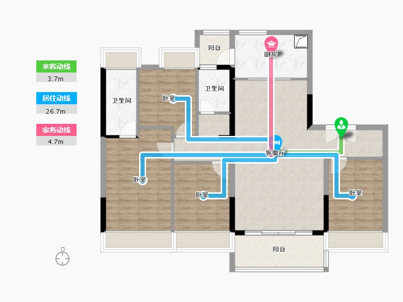 广东省-惠州市-碧桂园逸泉山庄-106.67-户型库-动静线