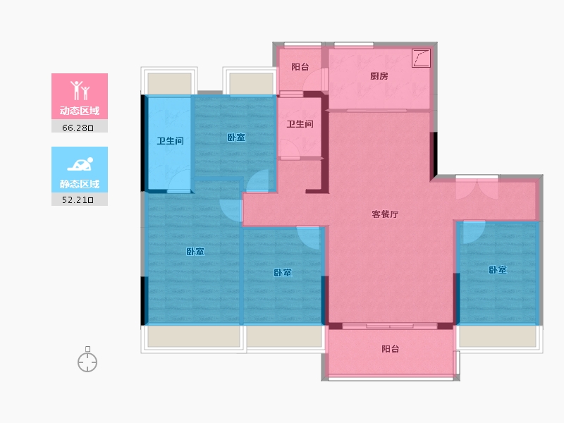 广东省-惠州市-碧桂园逸泉山庄-106.67-户型库-动静分区