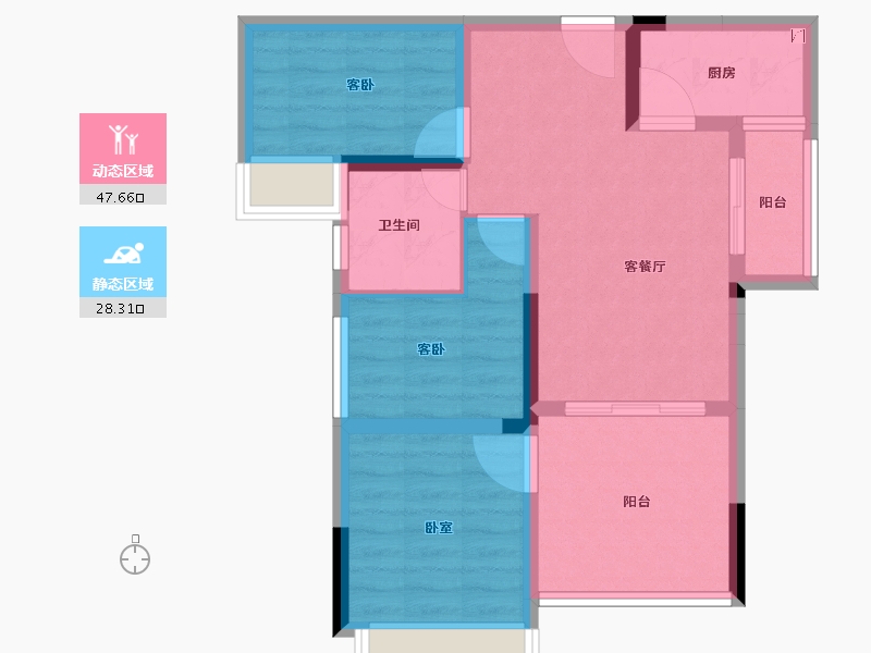 广东省-珠海市-万威雅仕郡-66.99-户型库-动静分区