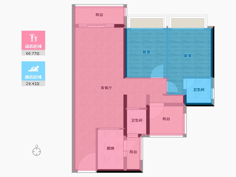 广东省-广州市-碧桂园云璟-85.59-户型库-动静分区