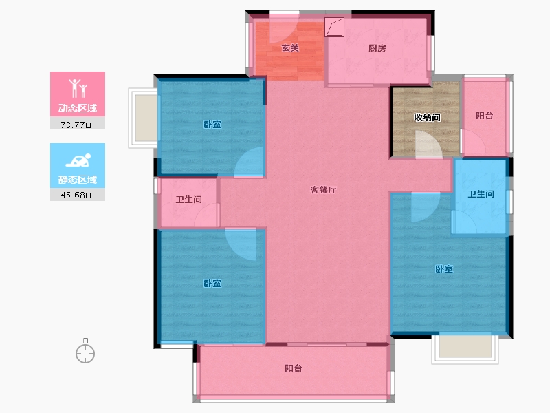 广东省-阳江市-保利中央公馆-115.24-户型库-动静分区