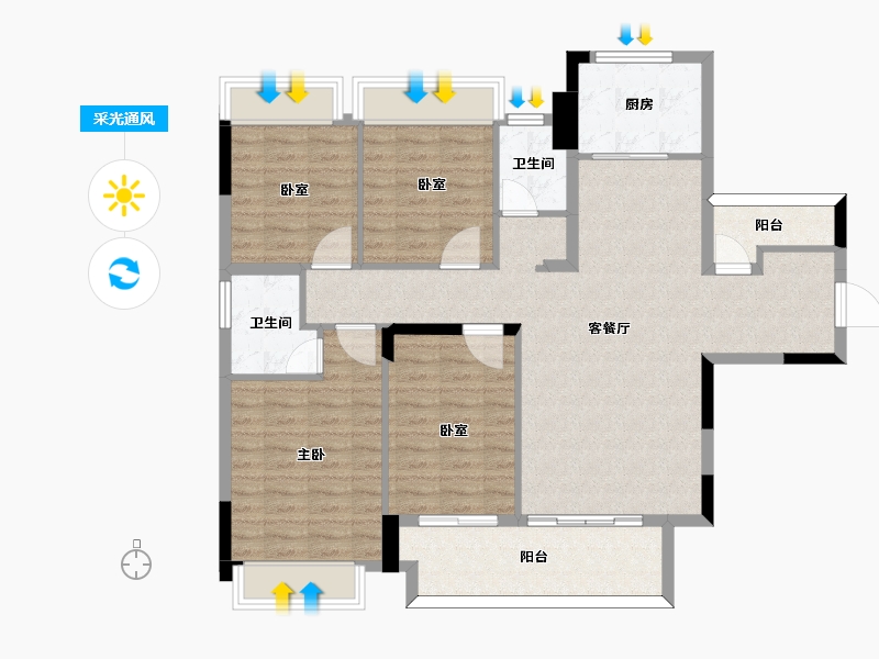 湖南省-郴州市-书香名邸-112.10-户型库-采光通风